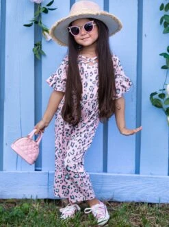 Spotted In Pink Ruffle Sleeve Jumpsuit 11 Spotted In Pink Ruffle Sleeve Jumpsuit -MEO Kid Clothing Shop SUM22JUMP1CAPL Pink 9
