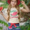 Hello Summer Patch Denim Shorts Set -MEO Kid Clothing Shop SUM22SET4CAHSW Creme 4