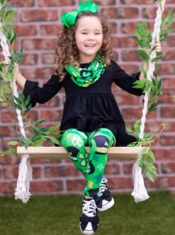 Lady Leprechaun Tunic, Scarf & Legging Set -MEO Kid Clothing Shop SUM91SET2CABG 2