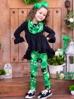 Lady Leprechaun Tunic, Scarf & Legging Set -MEO Kid Clothing Shop SUM91SET2CABG 5