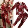 Little Flower Crushed Velvet Jogger Set