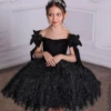 Set The Tone Black Faux Feather Mini Special Occasion Dress 1 Set The Tone Black Faux Feather Mini Special Occasion Dress -MEO Kid Clothing Shop bc38e7b8779b37102eae2b340e762281