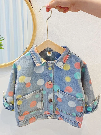 Love Color Polka Dots Denim Jacket 3 Love Color Polka Dots Denim Jacket