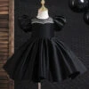 Golden Glow Puff Sleeve Satin Dress -MEO Kid Clothing Shop ctulisdhffhk