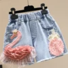 Sweet Lil Swan Denim Shorts -MEO Kid Clothing Shop dac781502fa8d0a42d141631b966ead1