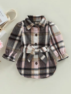 Lil' Lady In Plaid Belted Jacket -MEO Kid Clothing Shop e8e3d95f0877f24c0ae35ea8c4b45ce5