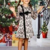Giftwrapped Present A-Line Dress -MEO Kid Clothing Shop girls bell sleeve cross over bow present dress 20 39 99 10y12y 2t3t 4t5y 6x6y fall dressy mia belle baby 662