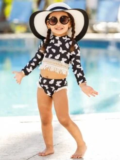 Weekend Getaway Rash Guard Two Piece Swimsuit -MEO Kid Clothing Shop girls crochet fringe rash guard two piece swimsuit 20 39 99 40 59 10y12y 2t3t 4t5y mia belle baby 305