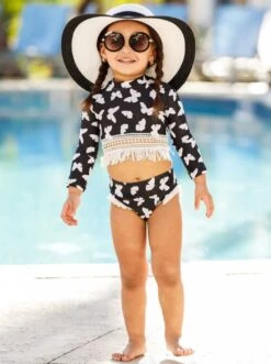 Weekend Getaway Rash Guard Two Piece Swimsuit -MEO Kid Clothing Shop girls crochet fringe rash guard two piece swimsuit 20 39 99 40 59 10y12y 2t3t 4t5y mia belle baby 372