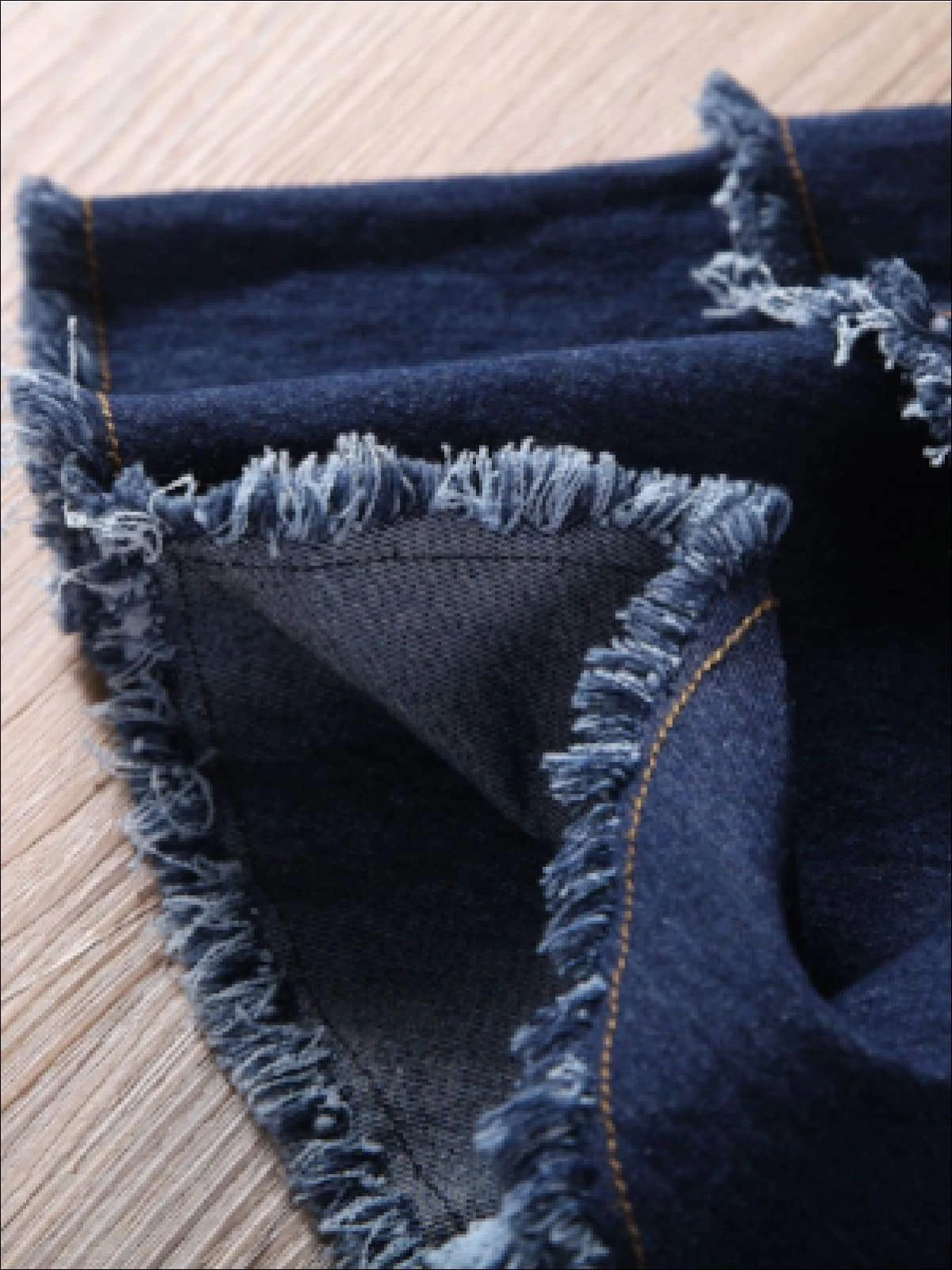 Dark Denim Frayed Bell Bottom Jeans 6 Dark Denim Frayed Bell Bottom Jeans - Image 4