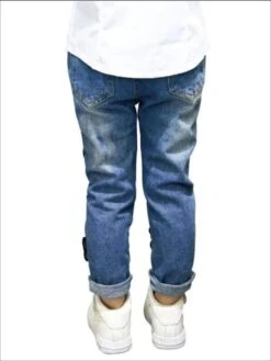 Flutter Girl Distressed Butterfly Jeans -MEO Kid Clothing Shop girls distressed butterfly applique jeans 20 39 99 40 59 2t3t 4t5y 6y6x spring bottom mia belle overseas fulfillment baby 706