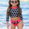 Peace & Polka Dots Two Piece Rash Guard Swimsuit -MEO Kid Clothing Shop girls dotted retro cropped rash guard polka dot two piece swimsuit 20 39 99 40 59 2t3t 4t5y 6y6x mia belle baby 105