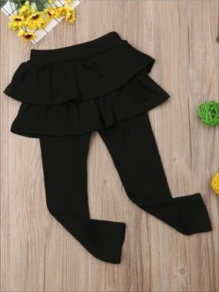 Girls Double Layer Ruffle Skirt Leggings -MEO Kid Clothing Shop girls double layer ruffle skirt leggings 19 99 and under 20 39 40 59 2t3t 4t5y mia belle overseas fulfillment baby 734