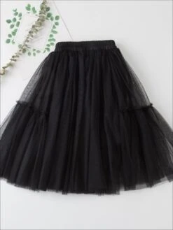 Girls Fall Elastic Waist Tutu Skirt -MEO Kid Clothing Shop girls fall elastic waist tutu skirt black 4t5y 20 39 99 40 59 10y12y 6x6y mia belle overseas fulfillment baby 894