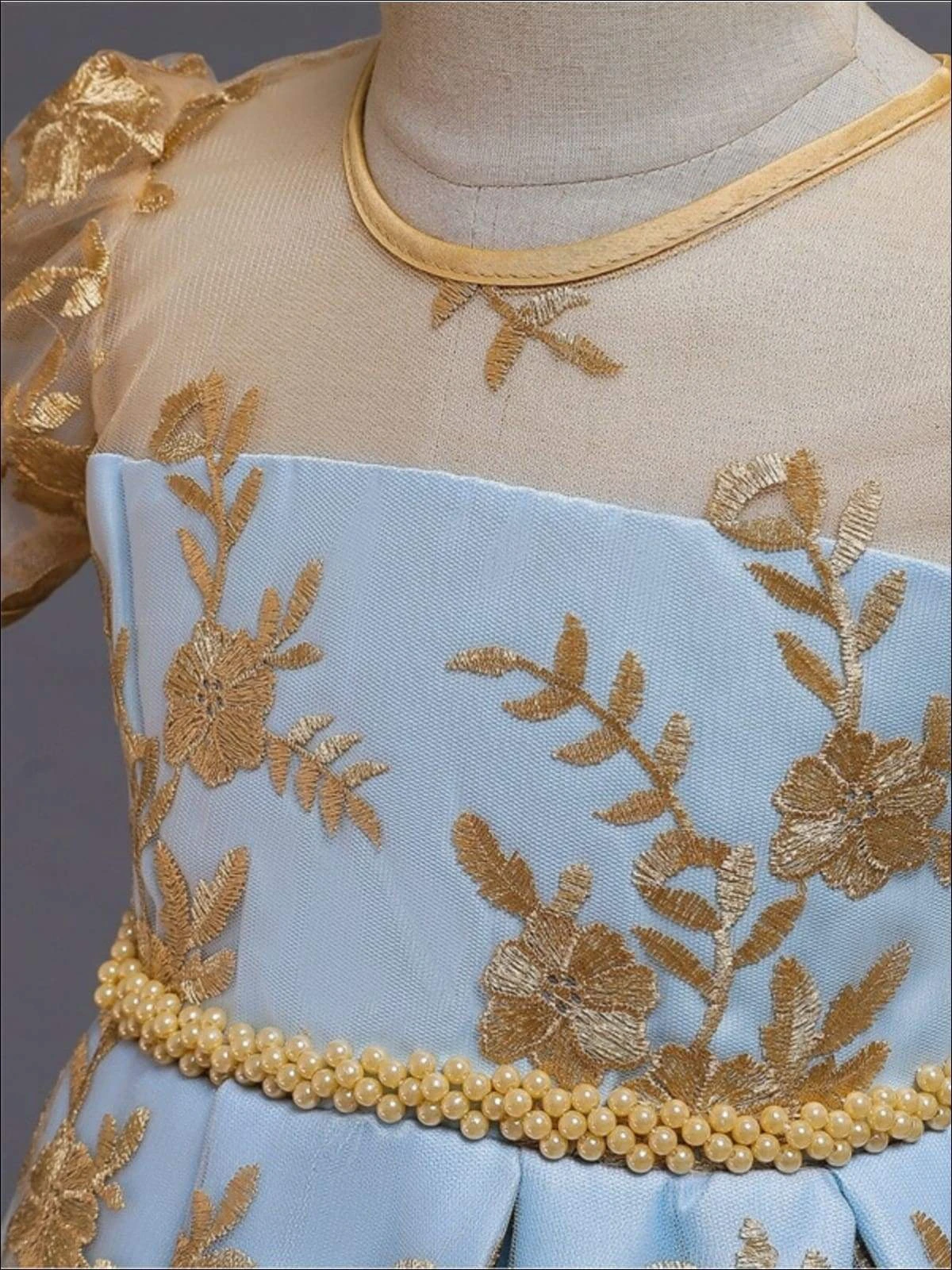 Golden Princess Floral Lace Sheer Dress 7 Golden Princess Floral Lace Sheer Dress - Image 5