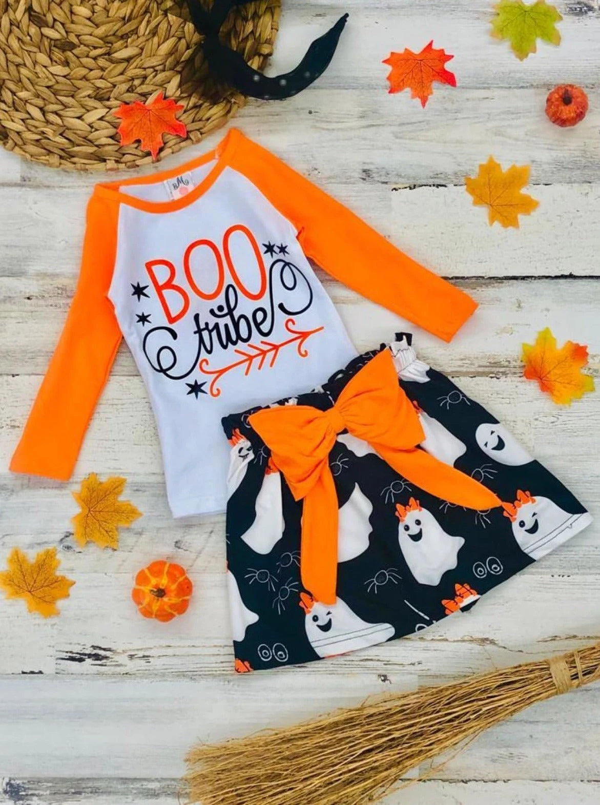 BOO Tribe Raglan Sleeve Top & Ghost Skirt Set 3 BOO Tribe Raglan Sleeve Top & Ghost Skirt Set