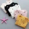Precious Polka Dot Heart Lettuce Sweater -MEO Kid Clothing Shop girls heart print ribbed turtleneck sweater black 2t 19 99 and under 20 39 40 59 2t3t 4t5y fall top mia belle overseas fulfillment baby 265