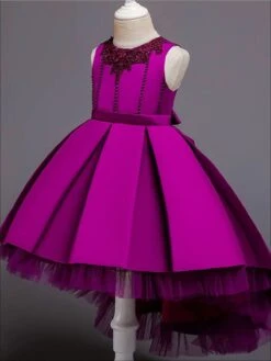 Pleated Princess Hi-Lo Formal Dress -MEO Kid Clothing Shop girls hi low princess holiday dress with lace neckline 20 39 99 40 59 10y12y 2t3t 4t5y fall dressy mia belle overseas fulfillment baby 376