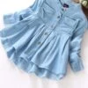 Dress To Impress Button-Down Chambray Tunic -MEO Kid Clothing Shop girls long sleeve button down denim tunic 6 20 39 99 40 59 2t3t 4t5y 6y6x fall top mia belle overseas fulfillment baby 745