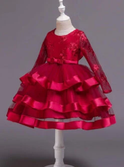 The Real Gift Tiered Lace Princess Holiday Dress -MEO Kid Clothing Shop girls long sleeve tiered lace princess holiday dress 20 39 99 40 59 10y12y 2120 2t3t fall dressy mia belle baby 275