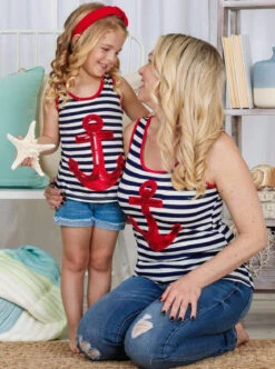 Mommy & Me Anchors Away Sequin Top