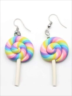 Girls Pastel Princess Unicorn Lollipop Earrings