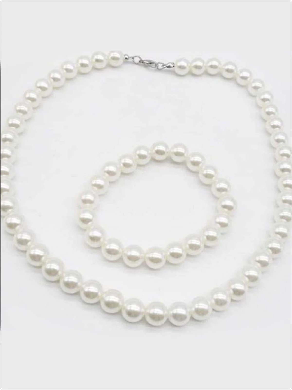 Girls Pearl Necklace, Earrings & Bracelet Set 7 Girls Pearl Necklace, Earrings & Bracelet Set - Image 5