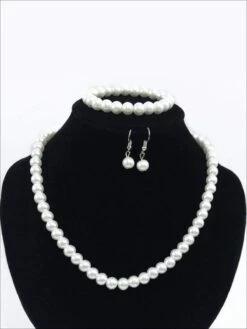 Girls Pearl Necklace, Earrings & Bracelet Set 15 Girls Pearl Necklace, Earrings & Bracelet Set -MEO Kid Clothing Shop girls pearl necklace earrings bracelet set one size 20 39 99 40 59 accessories afterchristmas bfcutoff mia belle overseas fulfillment baby 492