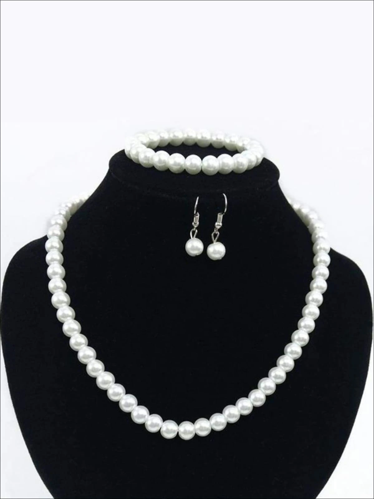 Girls Pearl Necklace, Earrings & Bracelet Set 9 Girls Pearl Necklace, Earrings & Bracelet Set - Image 7