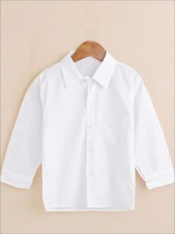 Girls Preppy White Button Up Long Sleeve Top