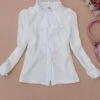 Preppy Lace Trim Chiffon Blouse -MEO Kid Clothing Shop girls preppy white lace trim ruffle collar chiffon long sleeve blouse 2t 20 39 99 40 59 10y12y 2t3t 4t5y fall top mia belle overseas fulfillment baby 131