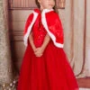 Pearl Princess Gown & Cape Set -MEO Kid Clothing Shop girls red dress matching cape set 20 39 99 40 59 2t3t 4t5y 6x6y fall dressy mia belle overseas fulfillment baby 234