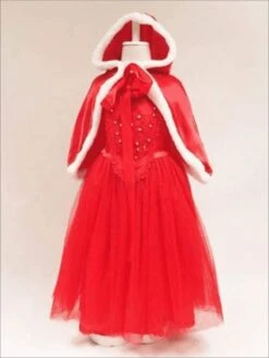 Pearl Princess Gown & Cape Set -MEO Kid Clothing Shop girls red dress matching cape set 20 39 99 40 59 2t3t 4t5y 6x6y fall dressy mia belle overseas fulfillment baby 729