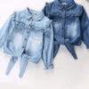 Denim Damsel Knot Hem Blouse