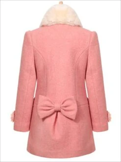 Girls Scalloped Lace Trimmed Fall Coat With Faux Fur Collar (Pink & Red) -MEO Kid Clothing Shop girls scalloped lace trimmed fall coat with faux fur collar pink red 20 39 99 40 59 10y12y 2t3t 4t5y jacket mia belle overseas fulfillment baby 426