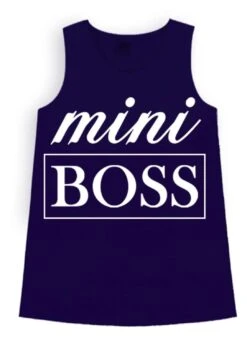 Mini Boss Navy Tank Top -MEO Kid Clothing Shop girls sleeveless mini boss graphic tank navy 2t3t 19 99 and under 20 39 40 59 10y12y spring top mia belle baby 889 5581f46b 8693 4832 bd66 507077deaa96