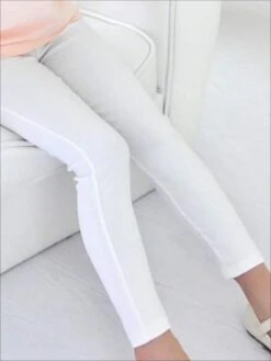 Girls Stretch Candy Colored Faux Denim Jeggings -MEO Kid Clothing Shop girls stretch candy colored faux denim jeggings white 3t 19 99 and under 20 39 40 59 2t3t 4t5y mia belle overseas fulfillment baby 676