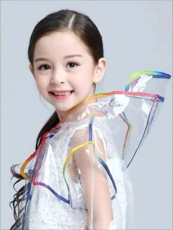Girls Transparent Rainbow Raincoat -MEO Kid Clothing Shop girls transparent rainbow raincoat 20 39 99 40 59 2t3t 4t5y 6x6y mia belle overseas fulfillment baby 837