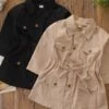 Trendsetter Trench Coat Dress -MEO Kid Clothing Shop girls trendy trench coat dress 20 39 99 40 59 2t3t 4t5y 6x6y jacket mia belle overseas fulfillment baby 789