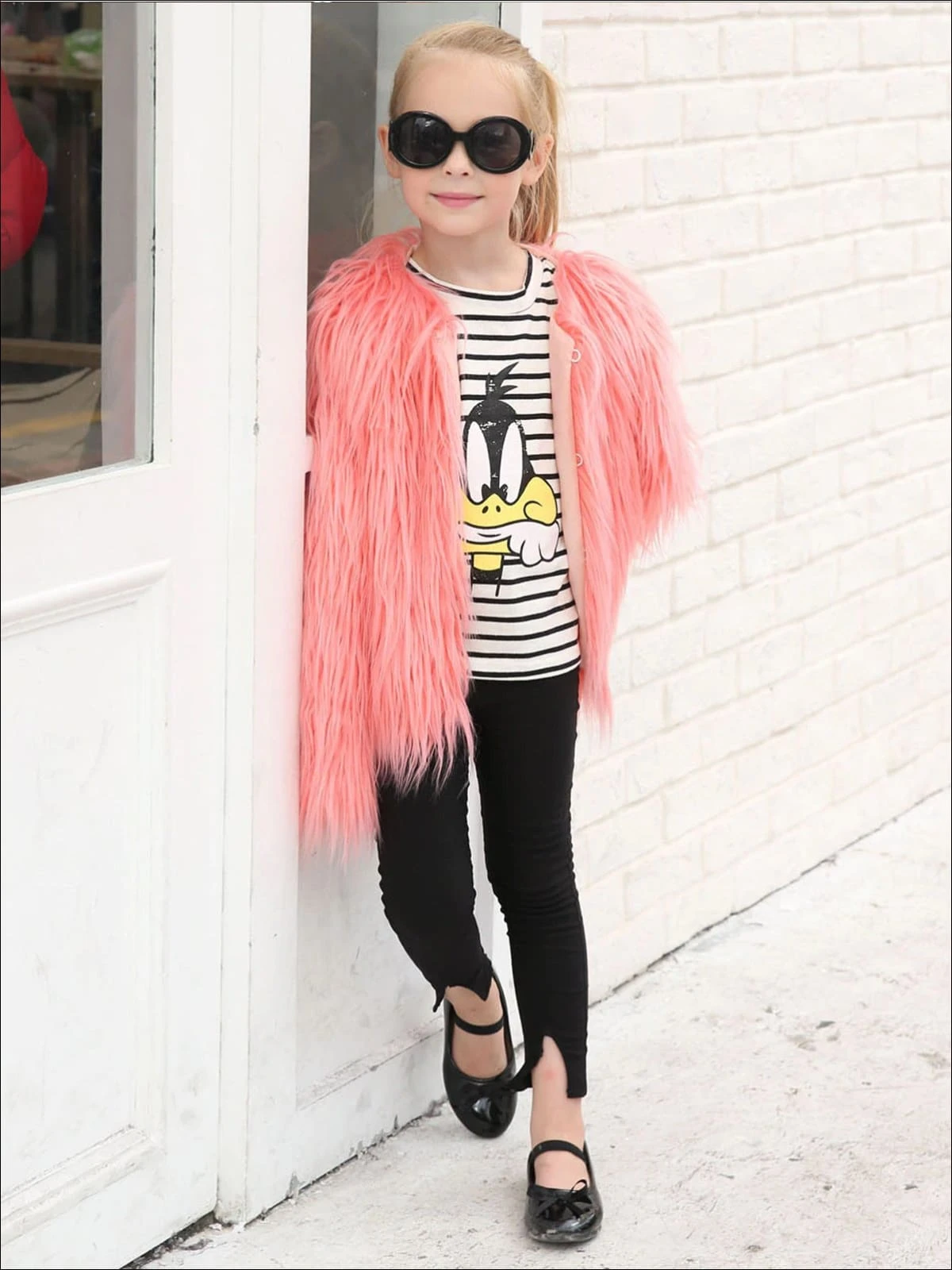 Girls Trendy Winter Faux Fur Jacket 4 Girls Trendy Winter Faux Fur Jacket - Image 3