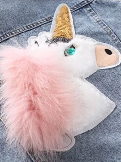 Jean Queen Unicorn Sequin Denim Jacket -MEO Kid Clothing Shop girls unicorn applique sequin long sleeve denim jacket 20 39 99 40 59 10y12y 2t3t 4t5y mia belle overseas fulfillment baby 453