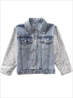 Jean Queen Unicorn Sequin Denim Jacket -MEO Kid Clothing Shop girls unicorn applique sequin long sleeve denim jacket 3t 20 39 99 40 59 10y12y 2t3t 4t5y mia belle overseas fulfillment baby 159