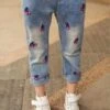 Vintage Cherry Patch Jeans -MEO Kid Clothing Shop girls vintage cherry patch straight jeans 20 39 99 40 59 10y12y 2t3t 4t5y mia belle overseas fulfillment baby 133