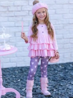 Little Miss Valentine Tiered Tunic & Legging Set