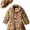 Girls Little Leopard Faux Fur Coat And Hat Set -MEO Kid Clothing Shop widgeon little girls twirl bottom coat with hat amur leopard 40 59 99 6x6y 7y8y cf color size 6 jacket mia belle overseas fulfillment baby 584
